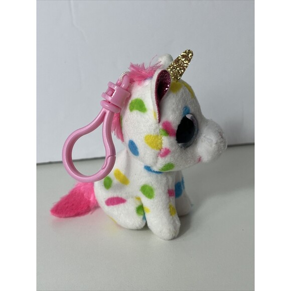 Ty Beanie Boos Harmonie Multicolor The Unicorn 6" plush Keychain - Picture 2 of 6